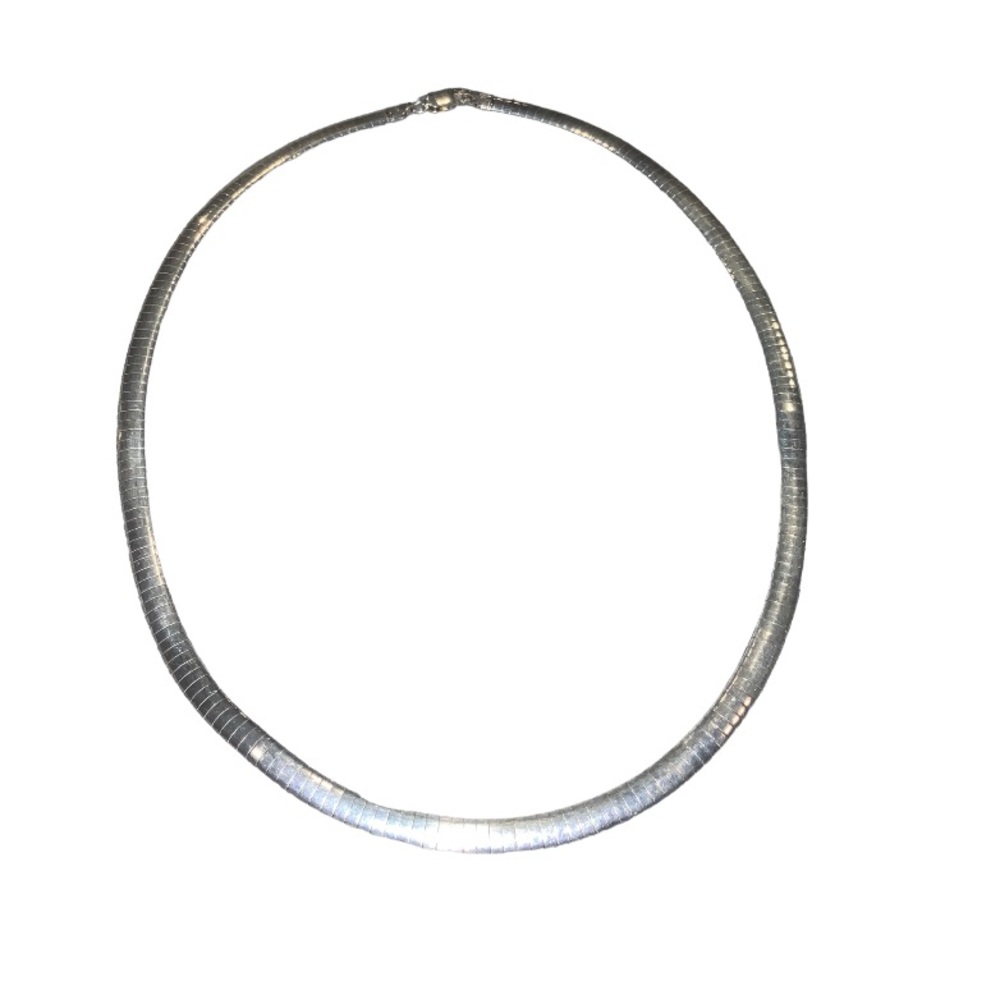 Vintage MILOR Italy 925 Solid Sterling Silver Herringbone Style Necklace 20”